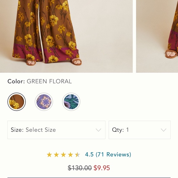 Anthropologie Maeve Terrace Floral Pants - Picture 7 of 7